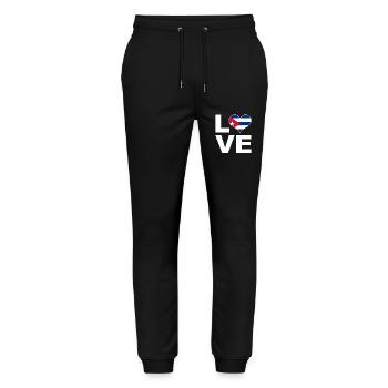 I love Cuba heart flag Cuba - Stanley/Stella Mover Unisex Organic Jogging Trousers - black - Front - Marisol (170cm) & Nik (191cm)