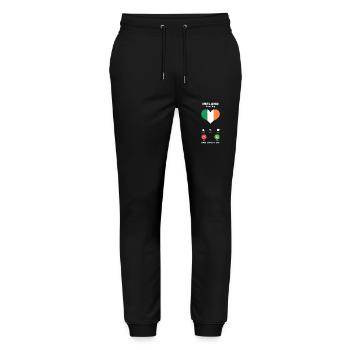 Ireland is calling Ireland Heart Souvenir - Stanley/Stella Mover Unisex Organic Jogging Trousers - black - Front - Marisol (170cm) & Nik (191cm)