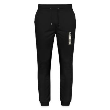 Geocaching Geocacher Geocache - Stanley/Stella Unisex Bio Jogginghose Mover  - Schwarz - Vorne - Marisol (170cm) & Nik (191cm)