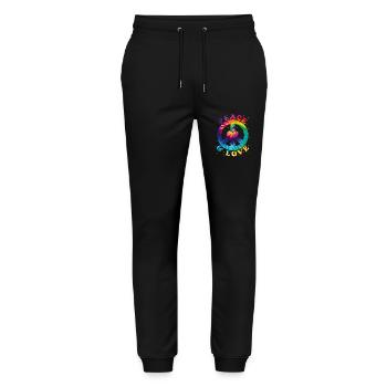 Peace Love Hippie - Stanley/Stella Mover Unisex Organic Jogging Trousers - black - Front - Marisol (170cm) & Nik (191cm)