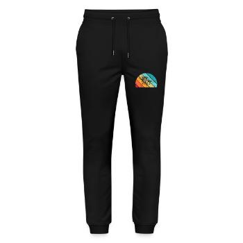 Olive food oil Retro Vegetarian Gift idea - Stanley/Stella Mover Unisex Organic Jogging Trousers - black - Front - Marisol (170cm) & Nik (191cm)