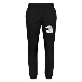 1 Unicorn Rainbow Clouds Little Pony 1. - Stanley/Stella Mover Unisex Organic Jogging Trousers - black - Front - Marisol (170cm) & Nik (191cm)