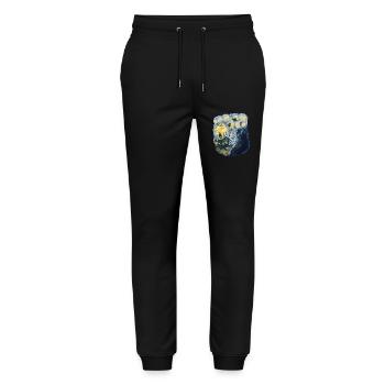 Spooky Evening With Pumpkins Ghosts - Stanley/Stella Mover Unisex Organic Jogging Trousers - black - Front - Marisol (170cm) & Nik (191cm)