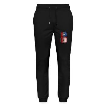 Usa American Flag Locksmith 4th of July - Stanley/Stella Unisex Bio Jogginghose Mover  - Schwarz - Vorne - Marisol (170cm) & Nik (191cm)