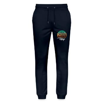 Vintage Made in 2001 Year of birth 2001 Birthday - Stanley/Stella Mover Unisex Organic Jogging Trousers - navy - Front - Marisol (170cm) & Nik (191cm)