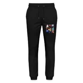 Dabbed Young Snow Deer Winter Temperate - Stanley/Stella Mover Unisex Organic Jogging Trousers - black - Front - Marisol (170cm) & Nik (191cm)