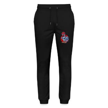 Rooster Hahn - Stanley/Stella Unisex Bio Jogginghose Mover  - Schwarz - Vorne - Marisol (170cm) & Nik (191cm)