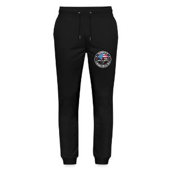 Happy 247th Birthday USA July 4 - Stanley/Stella Mover Unisex Organic Jogging Trousers - black - Front - Marisol (170cm) & Nik (191cm)
