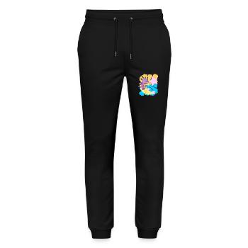 Good Night Dino Dream Fantasy Sleep Dream - Stanley/Stella Mover Unisex Organic Jogging Trousers - black - Front - Marisol (170cm) & Nik (191cm)