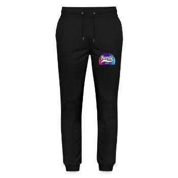 Rentner 2023 Rentnerin 2023 Rente 2023 - Stanley/Stella Unisex Bio Jogginghose Mover  - Schwarz - Vorne - Marisol (170cm) & Nik (191cm)