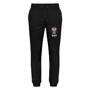 Azteken, Maya-Kultur, Tribal-Kultur Folklore-Maske - Stanley/Stella Unisex Bio Jogginghose Mover  - Schwarz - Vorne - Marisol (170cm) & Nik (191cm)