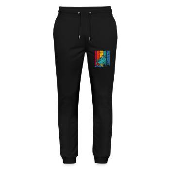 Spearfishing - spear fishing flag t-shirt - Stanley/Stella Mover Unisex Organic Jogging Trousers - black - Front - Marisol (170cm) & Nik (191cm)
