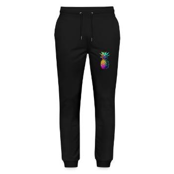EDM Music Rave Festival Pineapple Techno - Stanley/Stella Mover Unisex Organic Jogging Trousers - black - Front - Marisol (170cm) & Nik (191cm)