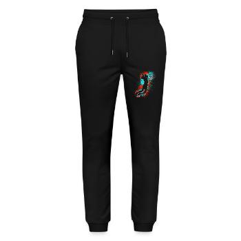 Basketball Basketballer - Stanley/Stella Unisex Bio Jogginghose Mover  - Schwarz - Vorne - Marisol (170cm) & Nik (191cm)