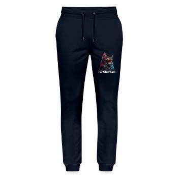 Cat Kitten I do what I want Cat - Stanley/Stella Mover Unisex Organic Jogging Trousers - navy - Front - Marisol (170cm) & Nik (191cm)