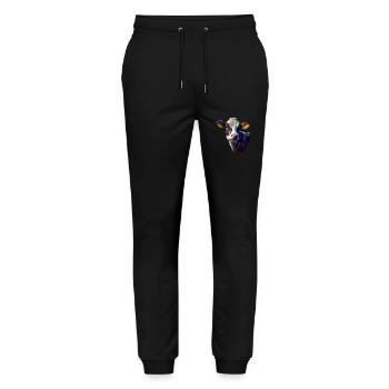 cows farmer farmer cow lover funny cow - Stanley/Stella Mover Unisex Organic Jogging Trousers - black - Front - Marisol (170cm) & Nik (191cm)