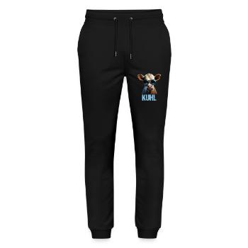 Kühe Landwirt Landwirtin Kuhliebhaber lustiges Kuh - Stanley/Stella Unisex Bio Jogginghose Mover  - Schwarz - Vorne - Marisol (170cm) & Nik (191cm)