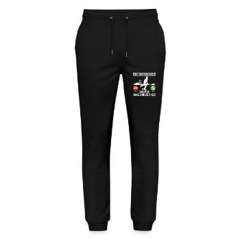Mein Skateboard ruft und ich muss los - Stanley/Stella Unisex Bio Jogginghose Mover  - Schwarz - Vorne - Marisol (170cm) & Nik (191cm)
