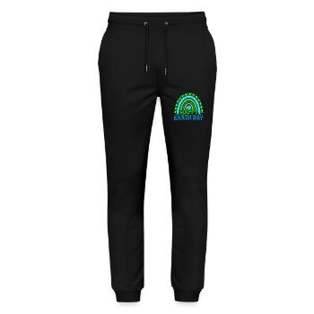 Merry Earth Day Forest Trees - Stanley/Stella Mover Unisex Organic Jogging Trousers - black - Front - Marisol (170cm) & Nik (191cm)