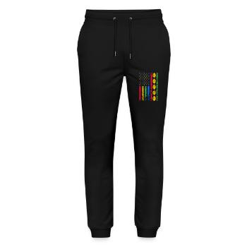 American Football Sports Flag - Stanley/Stella Mover Unisex Organic Jogging Trousers - black - Front - Marisol (170cm) & Nik (191cm)