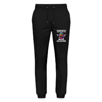 Introverted but willing to discuss Dalmatians - Stanley/Stella Mover Unisex Organic Jogging Trousers - black - Front - Marisol (170cm) & Nik (191cm)