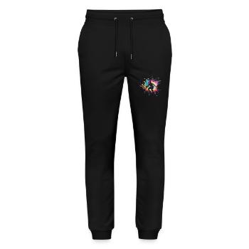 Tie dye Basketball Girls - Stanley/Stella Mover Unisex Organic Jogging Trousers - black - Front - Marisol (170cm) & Nik (191cm)