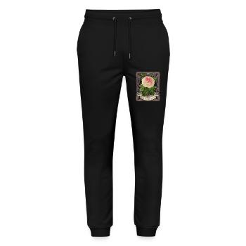Motif Rose Vintage, Fleur Rose Marie Avitat - Pantalon de jogging bio MOVER Stanley/Stella unisexe - noir - Devant - Marisol (170cm) & Nik (191cm)