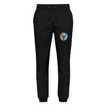 crazy dodo bird from Mauritius - Stanley/Stella Mover Unisex Organic Jogging Trousers - black - Front - Marisol (170cm) & Nik (191cm)