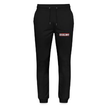 Düsseldorferin Düsseldorfer Düsseldorf - Stanley/Stella Unisex Bio Jogginghose Mover  - Schwarz - Vorne - Marisol (170cm) & Nik (191cm)