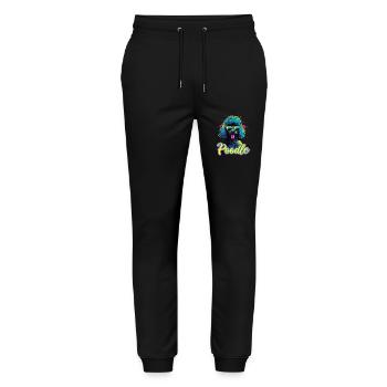 Pudel Hund Hunderasse für ein Pudel Frauchen und - Stanley/Stella Unisex Bio Jogginghose Mover  - Schwarz - Vorne - Marisol (170cm) & Nik (191cm)