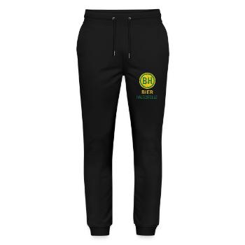 Bier Haltestelle Lustige Sprüche - Stanley/Stella Unisex Bio Jogginghose Mover  - Schwarz - Vorne - Marisol (170cm) & Nik (191cm)