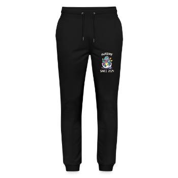 Kids Dinos Birthday Party | Awesome since 2024 - Stanley/Stella Mover Unisex Organic Jogging Trousers - black - Front - Marisol (170cm) & Nik (191cm)