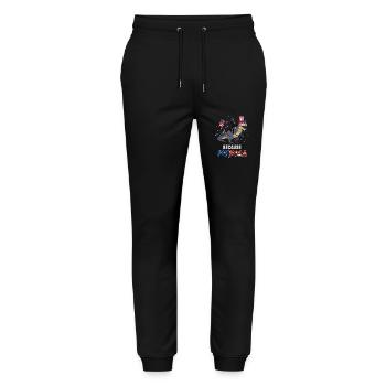 4 juillet Parce que l’Amérique - Pantalon de jogging bio MOVER Stanley/Stella unisexe - noir - Devant - Marisol (170cm) & Nik (191cm)