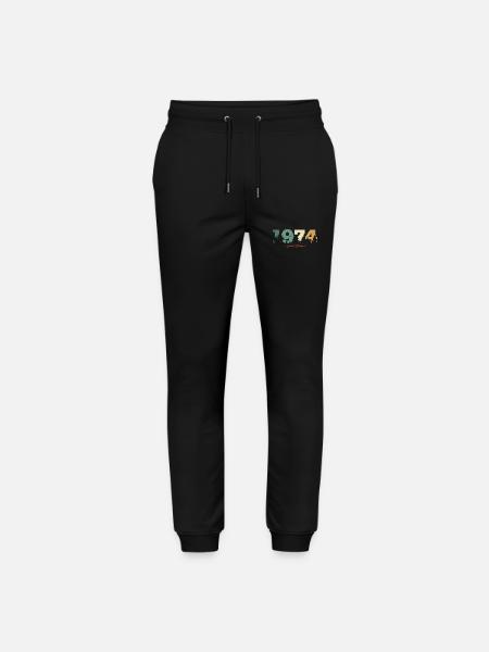 Vintage Birthday Gift Forest 1974 - Stanley/Stella Mover Unisex Organic Jogging Trousers - black