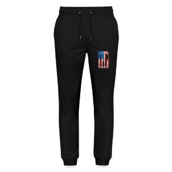 American Flag Mechanic Home Improvement Patriot - Stanley/Stella Mover Unisex Organic Jogging Trousers - black - Front - Marisol (170cm) & Nik (191cm)