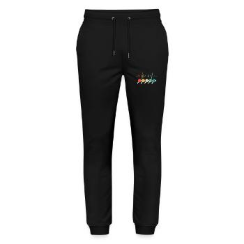 Tennis de Table Heartbeat Ping Pong Pulse Drôle - Pantalon de jogging bio MOVER Stanley/Stella unisexe - noir - Devant - Marisol (170cm) & Nik (191cm)