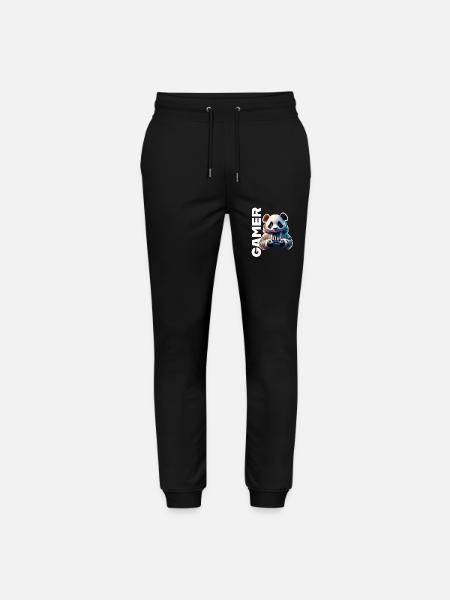 Gamer Schriftzug mit coolem Panda - Stanley/Stella Unisex Bio Jogginghose Mover - Schwarz