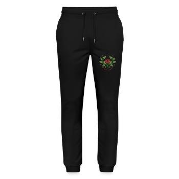 Ewige Rosen - Stanley/Stella Unisex Bio Jogginghose Mover  - Schwarz - Vorne - Marisol (170cm) & Nik (191cm)