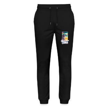 Surfen - Hawaiianische Göttin - Stanley/Stella Unisex Bio Jogginghose Mover  - Schwarz - Vorne - Marisol (170cm) & Nik (191cm)