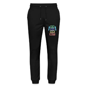 Junggesellenabschied Poltern Polterabend JGA - Stanley/Stella Unisex Bio Jogginghose Mover  - Schwarz - Vorne - Marisol (170cm) & Nik (191cm)