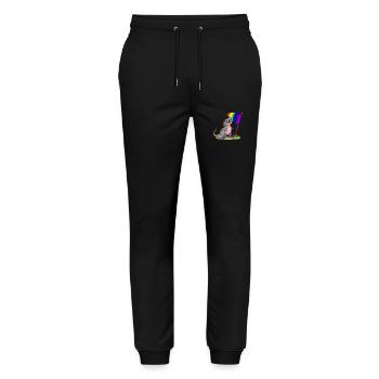 Funny Dinosaur LGBTQ Community Rainbow Lover Pun - Stanley/Stella Mover Unisex Organic Jogging Trousers - black - Front - Marisol (170cm) & Nik (191cm)