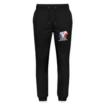 Pas tchèque mais favorable au drapeau de la République tchèque - Pantalon de jogging bio MOVER Stanley/Stella unisexe - noir - Devant - Marisol (170cm) & Nik (191cm)