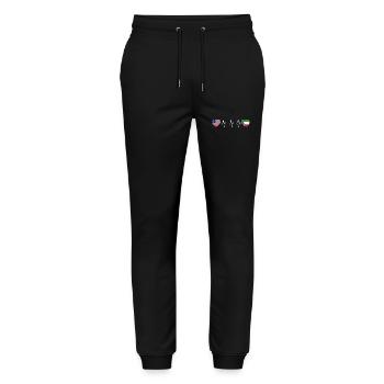 Equatorial Guinea - Stanley/Stella Mover Unisex Organic Jogging Trousers - black - Front - Marisol (170cm) & Nik (191cm)