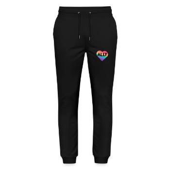 Ally Rainbow Flag Herz für LGBT Schwule und Lesben - Stanley/Stella Unisex Bio Jogginghose Mover  - Schwarz - Vorne - Marisol (170cm) & Nik (191cm)