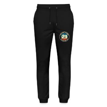 21. Geburtstag so sieht man mit 21 Retro Geschenk - Stanley/Stella Unisex Bio Jogginghose Mover  - Schwarz - Vorne - Marisol (170cm) & Nik (191cm)