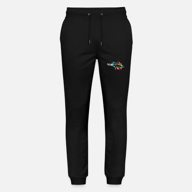 Splash art Dinosaur Stegosaurus - Stanley/Stella Mover Unisex Organic Jogging Trousers - black