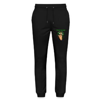 ImBluntBecauseGodRolledMeThatWay - Stanley/Stella Unisex Bio Jogginghose Mover  - Schwarz - Vorne - Marisol (170cm) & Nik (191cm)