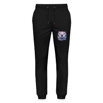 Panda Panda Tête Panda Ours Panda Panda Bébé - Pantalon de jogging bio MOVER Stanley/Stella unisexe - noir - Devant - Marisol (170cm) & Nik (191cm)
