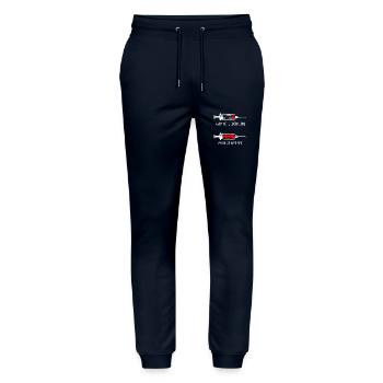 Pain Of Discipline Regret Disziplin Fitness Erfolg - Stanley/Stella Unisex Bio Jogginghose Mover  - Navy - Vorne - Marisol (170cm) & Nik (191cm)