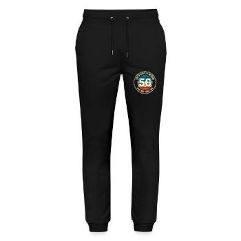 56. Geburtstag so sieht man mit 56 Retro Geschenk - Stanley/Stella Unisex Bio Jogginghose Mover  - Schwarz - Vorne - Marisol (170cm) & Nik (191cm)